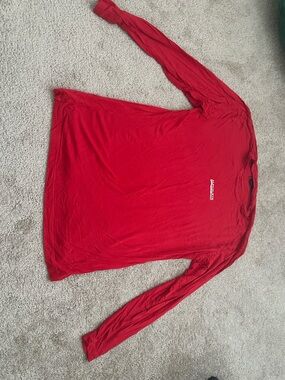 Alphalete Red Crewneck Tee with Subtle Neck Branding